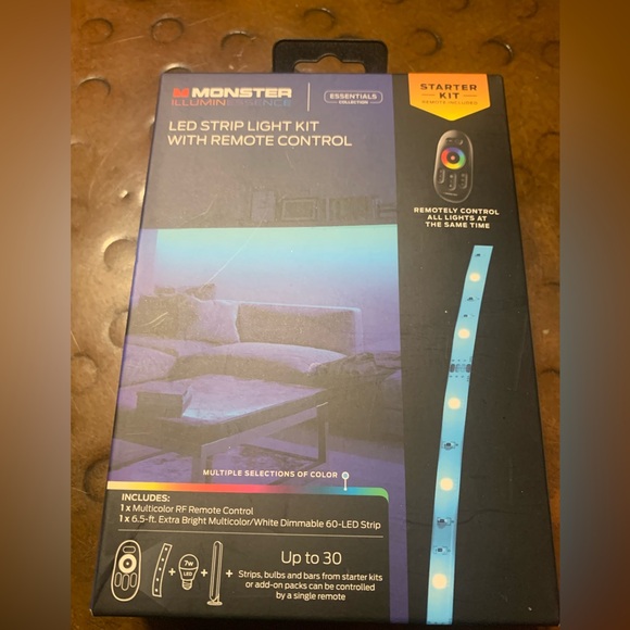 Monster Illuminessence LED Strip Light Starter Kit with Remote Control NEW - Picture 1 of 7